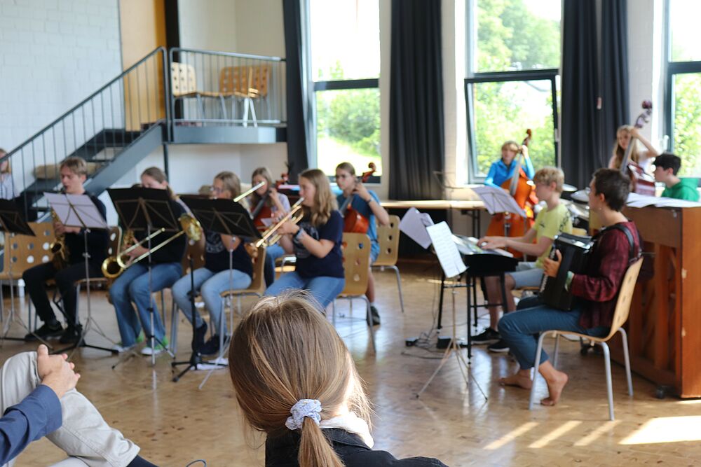 Probe eines Kinderorchesters.